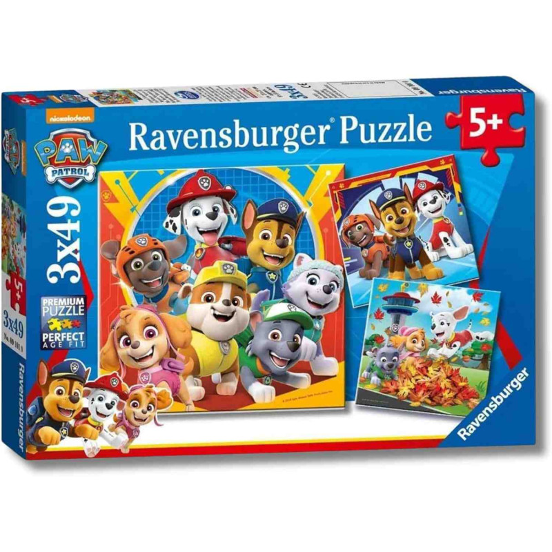 PATRULLA CANINA LLESTOS PER L` AVENTURA Puzzle 3x49 pcs.Ravensburger 05048