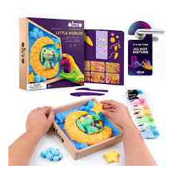 KIT MANUALITATS LITTLE WORLDS (Bunny Moon) Worod&Craft DIY 3D OKTO Sensory Art Air Clay