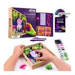KIT MANUALIDADES LITTLE WORLDS(Bat) Wood & Craft DIY 3D OKTO Sensory Art Air Clay