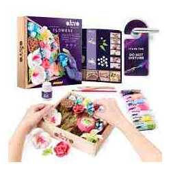 KIT MANUALIDADES FLOWERS ROMANCE Wood & Craft DIY 3D OKTO Sensory Art Air Clay