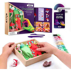 KIT MANUALITATS LITTLE WORLDS (Mommy troll)Wood & Craft DIY 3D OKTO Sensory Art Air Clay
