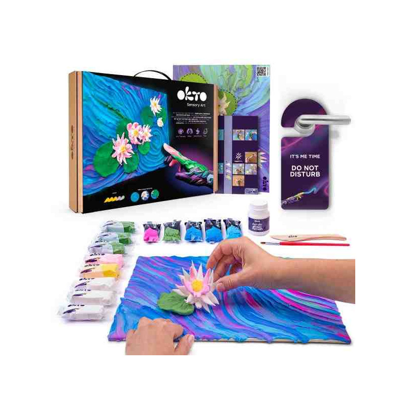 SET PINTURA CREATIVA 3D DIY WATER LILIES-CLAUDE MONET OKTO Sensory Art Air Clay