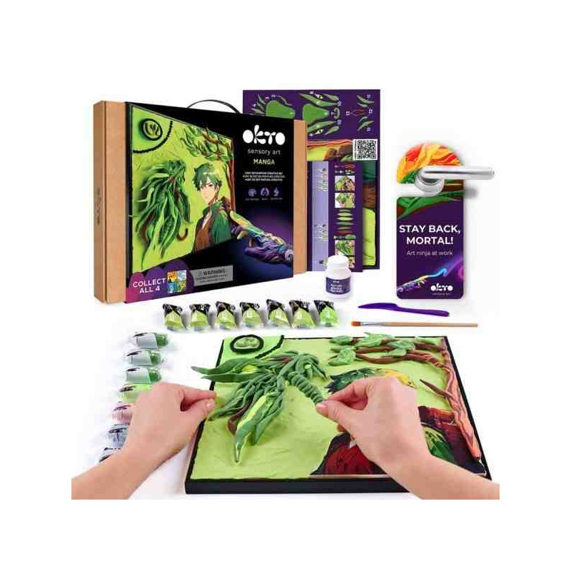 SET PÌNTURA CREATIVA DIY 3D PAINTING"MANGA" Anime 40 cm. EARTH  OKTO Sensory Art Air Clay