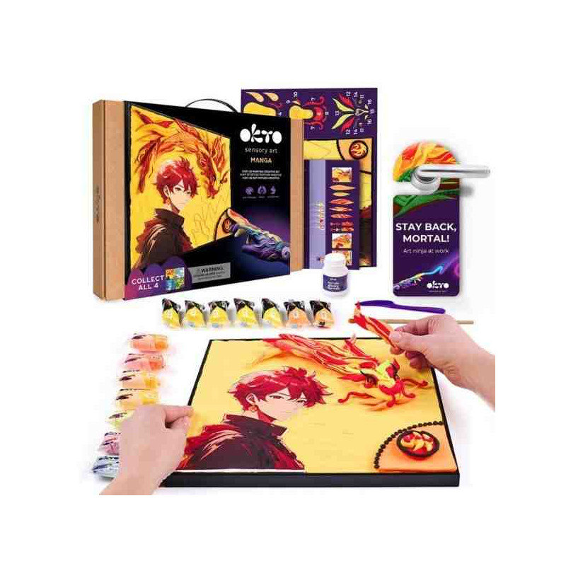 SET PÌNTURA CREATIVA DIY 3D PAINTING"MANGA" Anime 40 cm.FIRE OKTO Sensory Art Air Clay