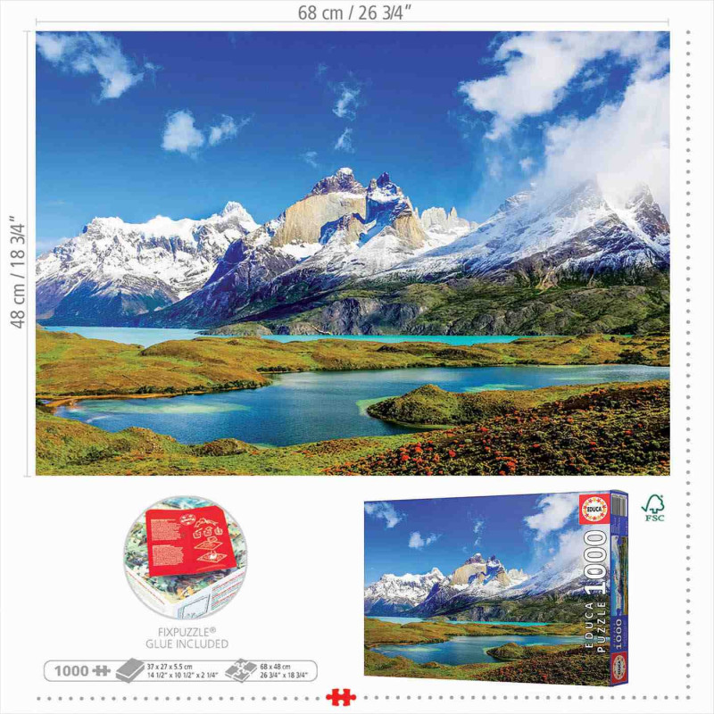 TORRES DEL PAINE, PATAGONIA  Puzzle 1000pcs.Educa 19259