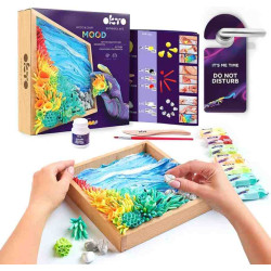 KIT MANUALIDADES  OCEAN CALM (Mood)Wood & Craft DIY 3D OKTO Sensory Art Air Clay