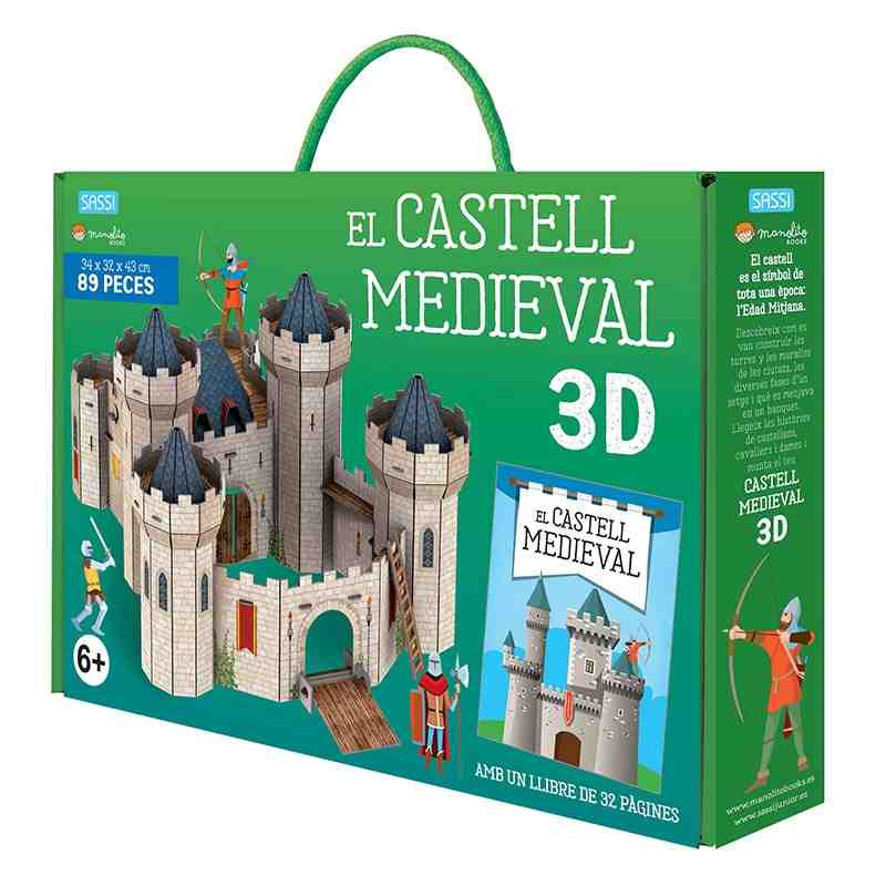 CONSTRUEIX UN CASTELL MEDIEVAL Puzzle 3D 89 pcs. +Llibre Català  Sassi