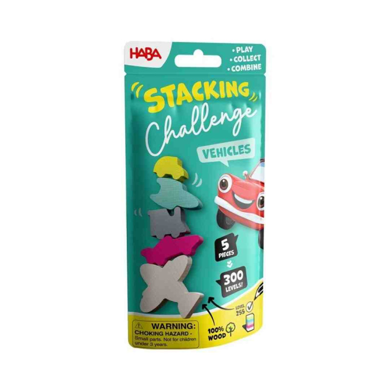 STACKING CHALLENGE VEHICLES Juego de equilibrio + 6 Años, 1 Jugador Haba