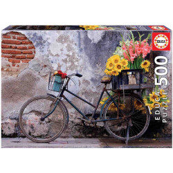 BICICLETA CON  FLORES 500 PCS.