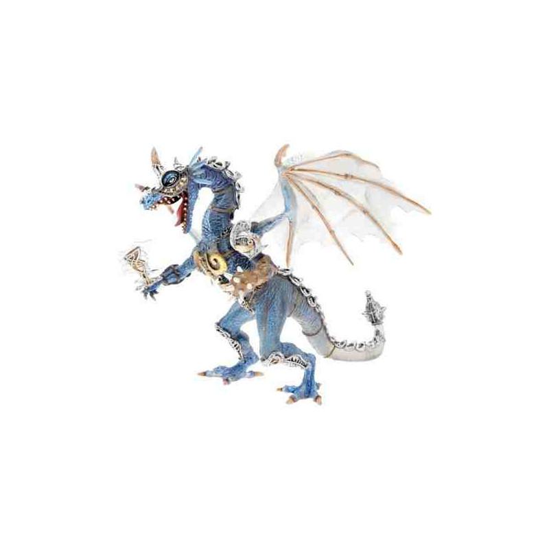 DRAGON AZUL TRANSLUCIDO CON ARMADURA