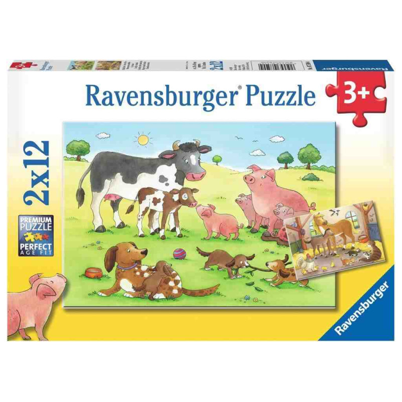 FAMILIES ANIMALS 2x12 PCS. Puzzle Ravensburger