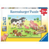 FAMILIES ANIMALS 2x12 PCS. Puzzle Ravensburger