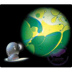 SPACE PROJECTOR PLATEADO CON DISCO ACEITE AMARILLO / AZUL