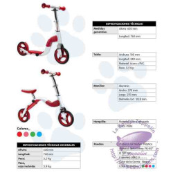 Scoobik vermell scooter i bicicleta 2 en 1